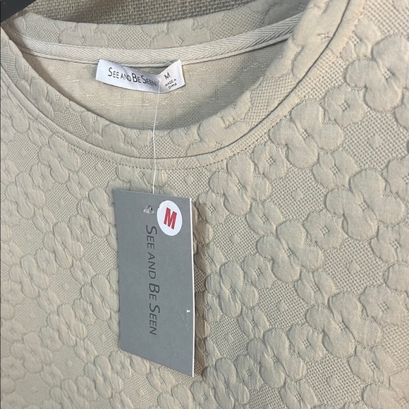See and Be Seen Textured Beige Women Top - Picture 2 of 6